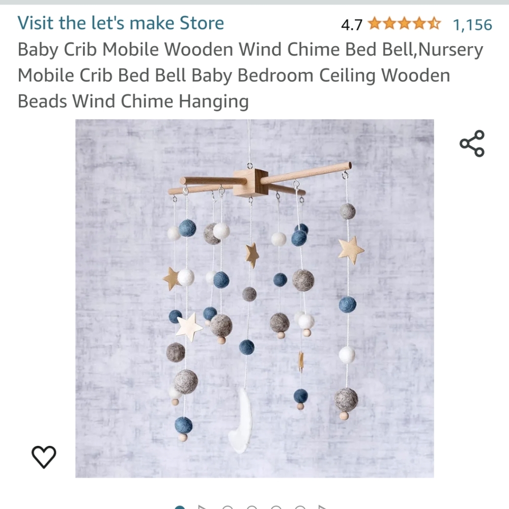 Moon and stars baby crib mobile
